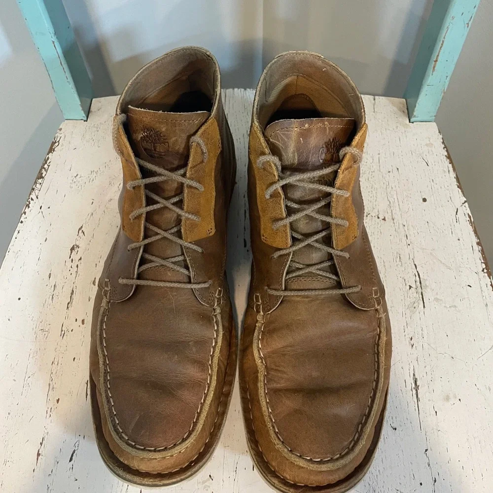 Timberland Coltin Boots Mid Top Brown Size 12 Leather A1AHU Chukka Sensorflex